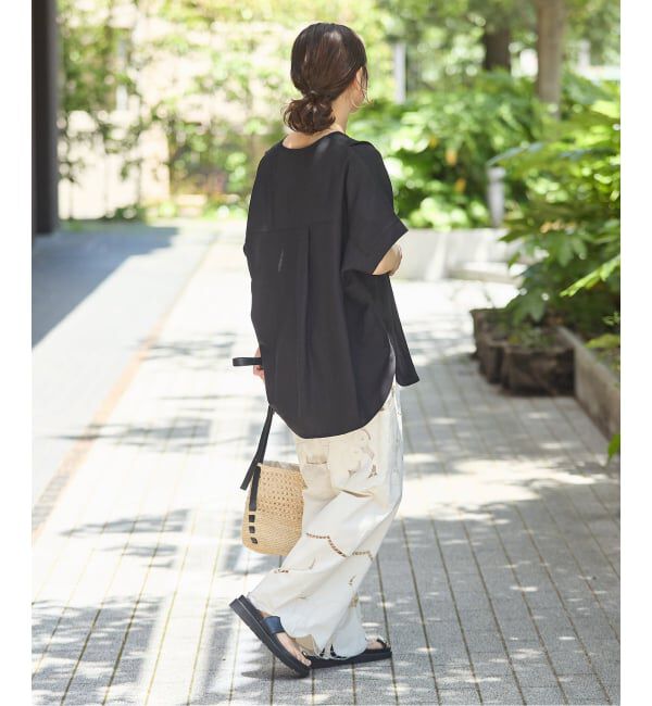 JOURNAL STANDARD「レーヨン麻ノーカラーブラウス」|シャツ・ブラウス|