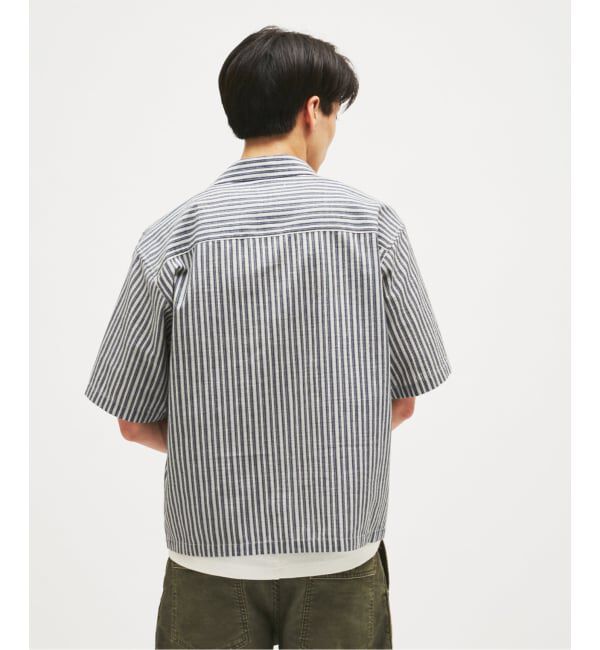 JOURNAL STANDARD「ストライプ サッカー ジップ シャツ」|シャツ・ブラウス|