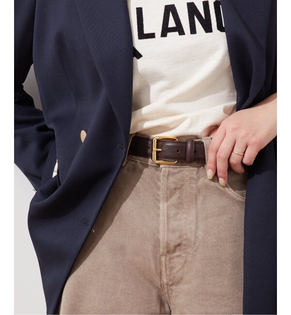 journal standard L'essage「《追加8》MAISON BOINET 30 mm belt in nappa leather lined cru ベルト」|ベルト|ブラウン