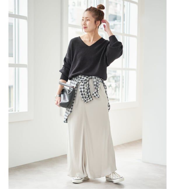 Spick and Span「レーヨンペーパーヤーンVネックプルオーバー」|ニット・セーター|