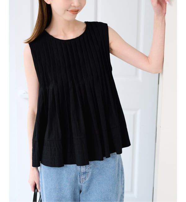 U by SPICK&SPAN「《追加》UBY Spick & Span タックブラウス 2」|シャツ・ブラウス|ブラック