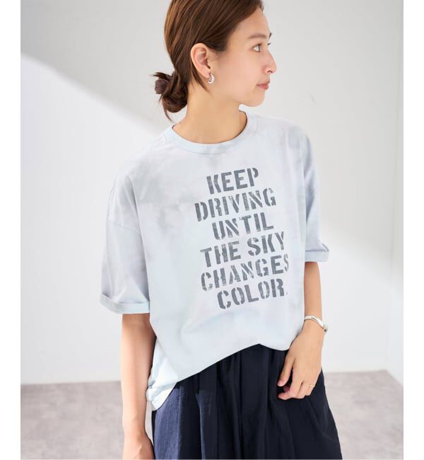 FRAMeWORK「ステンシルロゴタイダイT-SHIRT」|Tシャツ・カットソー|サックスブルー