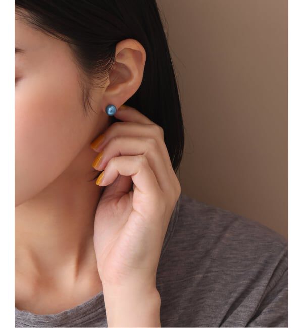 Lilas by Spick&Span「8mmインディゴパール1粒ピアス K10（両耳）」|ピアス|