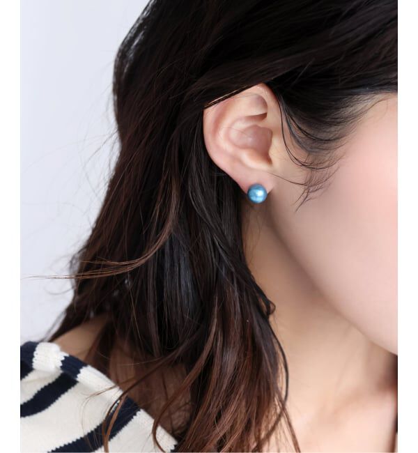 Lilas by Spick&Span「8mmインディゴパール1粒ピアス K10（両耳）」|ピアス|