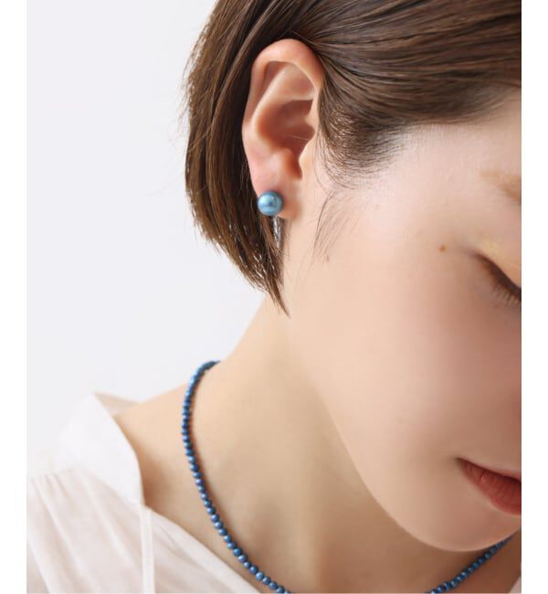 Lilas by Spick&Span「8mmインディゴパール1粒ピアス K10（両耳）」|ピアス|