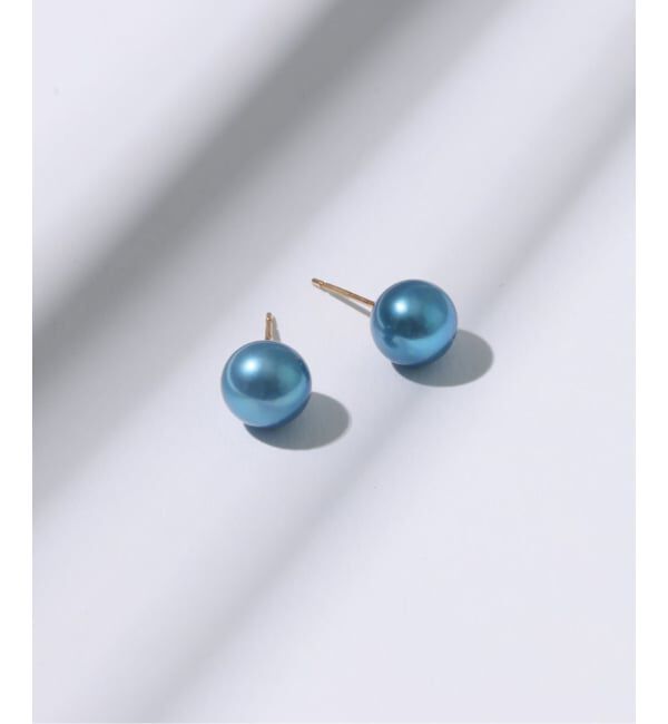 Lilas by Spick&Span「8mmインディゴパール1粒ピアス K10（両耳）」|ピアス|