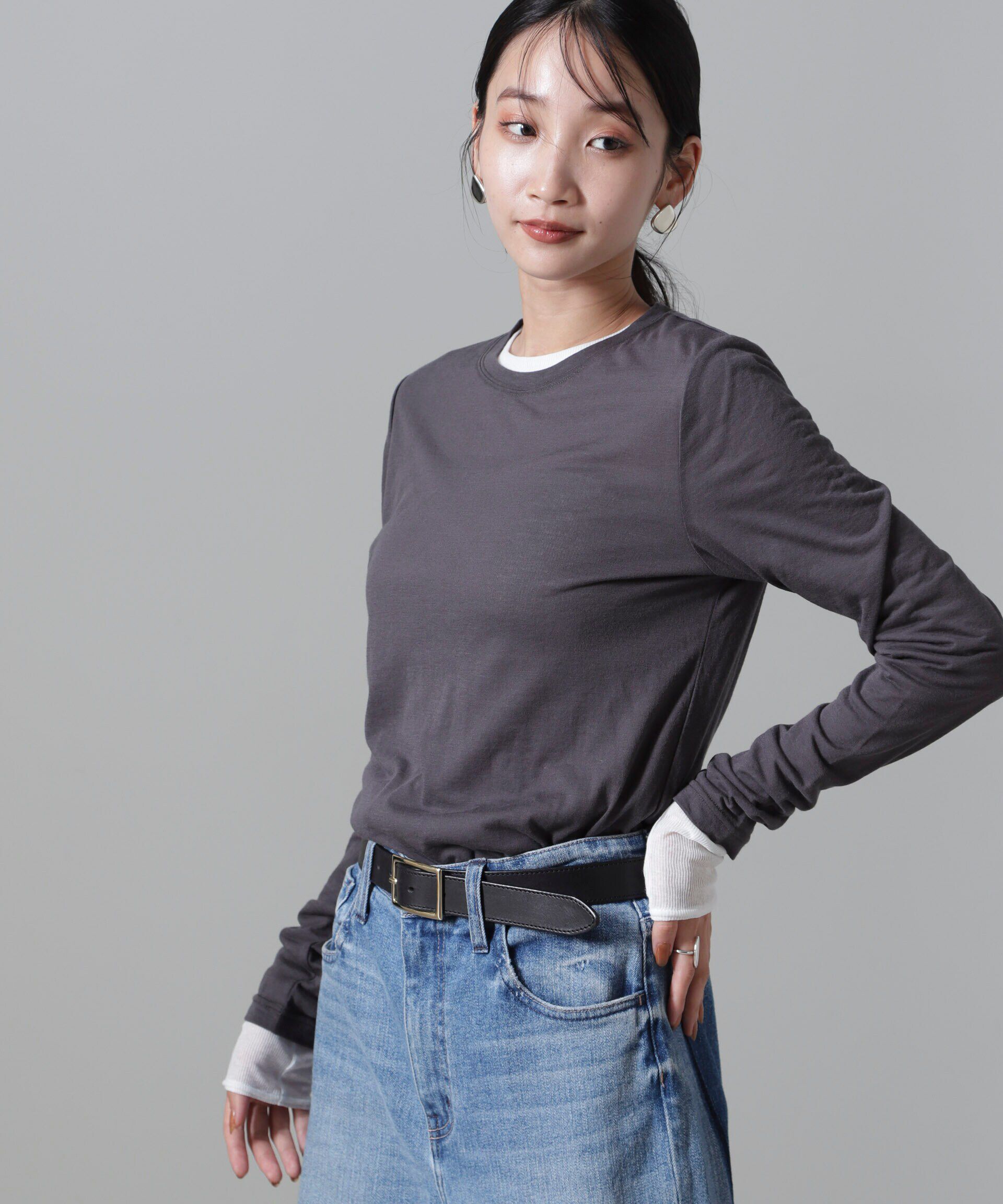 NANO universe「シアーテレコ&天竺ロンTeeセット」|Tシャツ・カットソー|