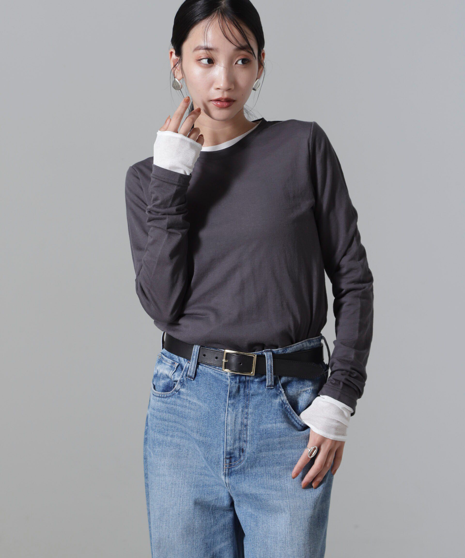 NANO universe「シアーテレコ&天竺ロンTeeセット」|Tシャツ・カットソー|