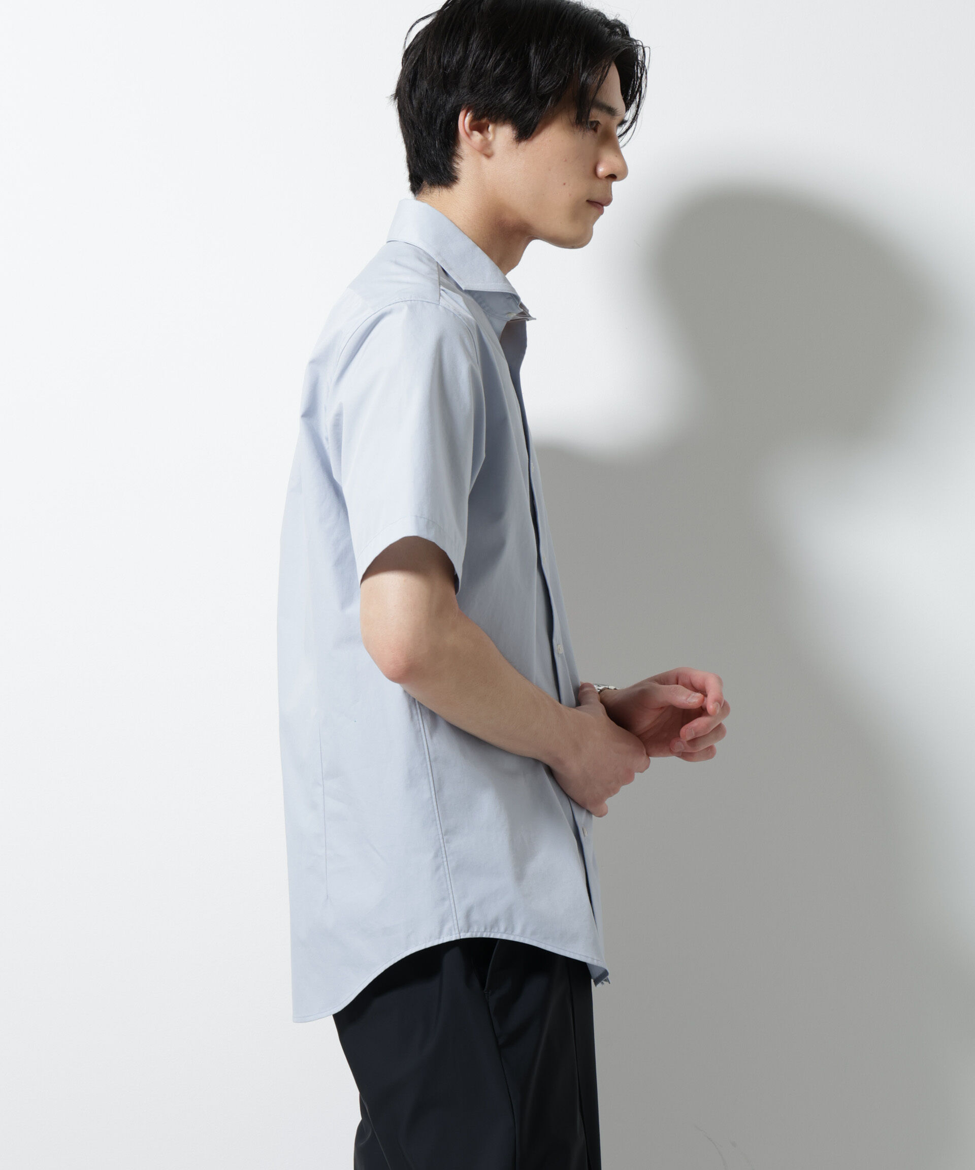 NANO universe「「N shirt」 速乾 ホリゾンタルカラーシャツ半袖」|シャツ・ブラウス|