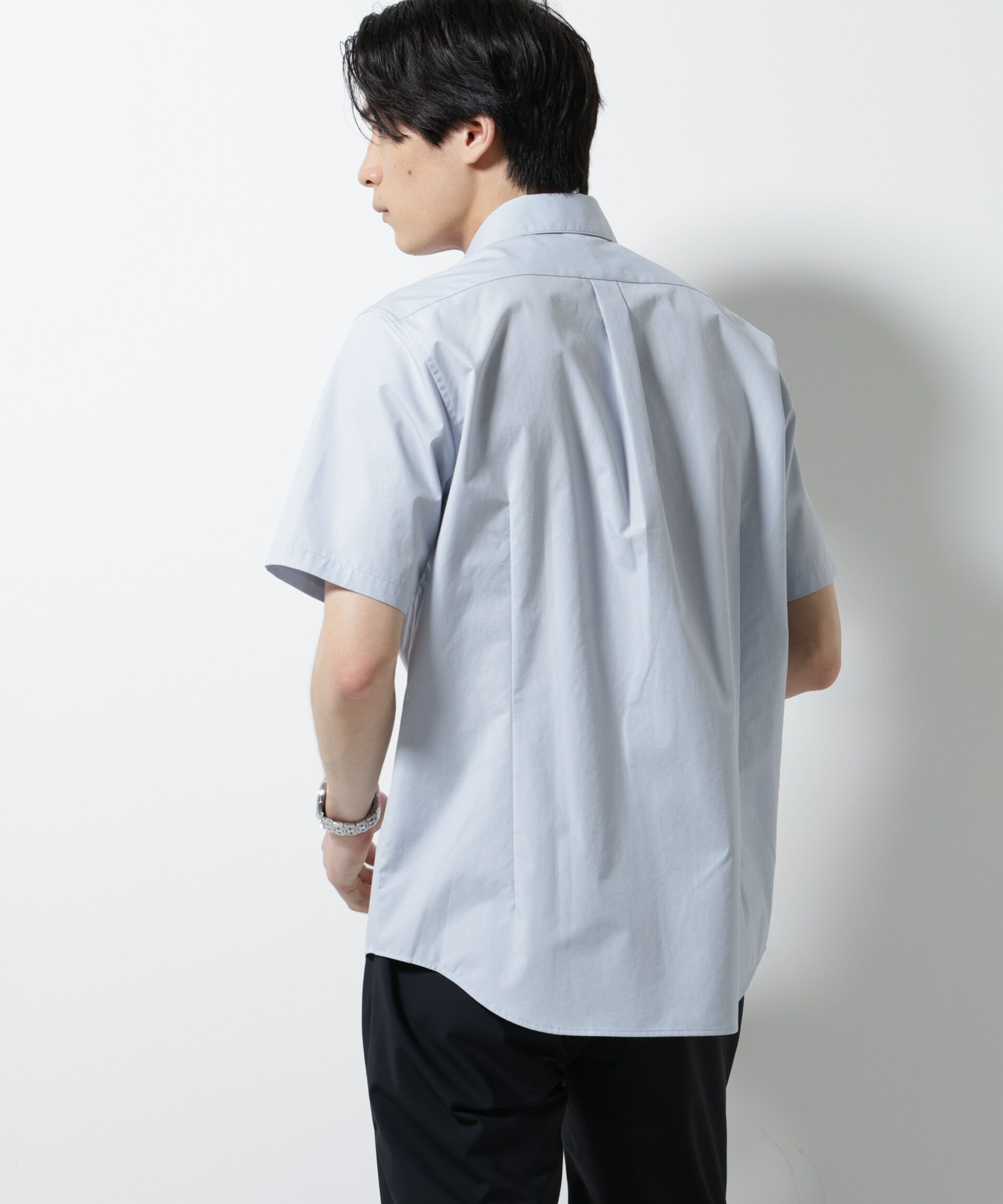 NANO universe「「N shirt」 速乾 ホリゾンタルカラーシャツ半袖」|シャツ・ブラウス|