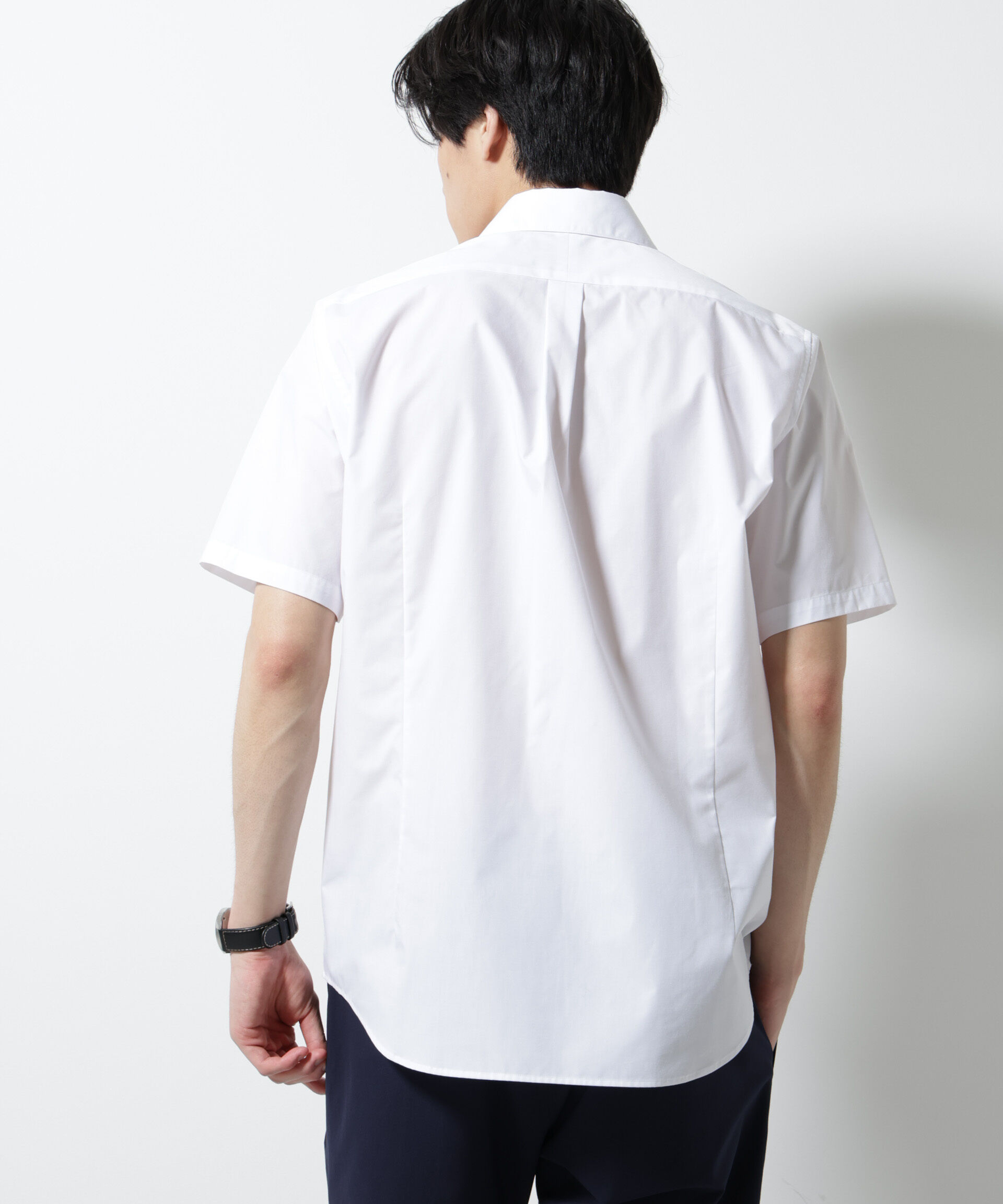 NANO universe「「N shirt」 速乾 ホリゾンタルカラーシャツ半袖」|シャツ・ブラウス|