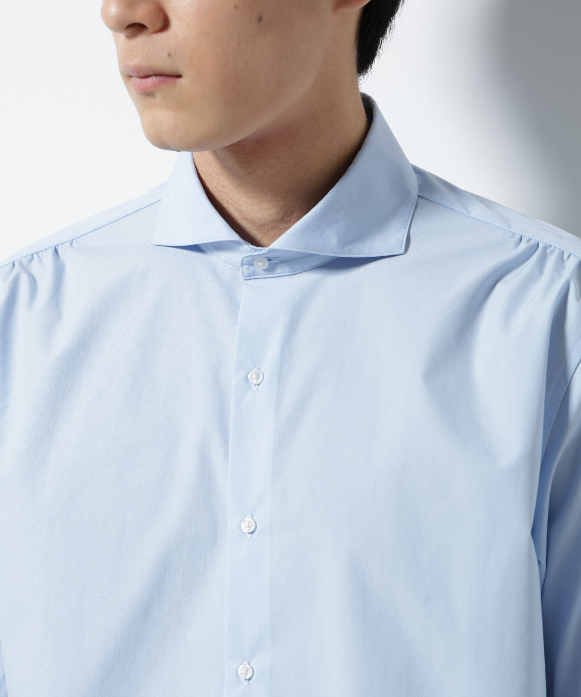 NANO universe「「N shirt」 速乾 ホリゾンタルカラーシャツ半袖」|シャツ・ブラウス|