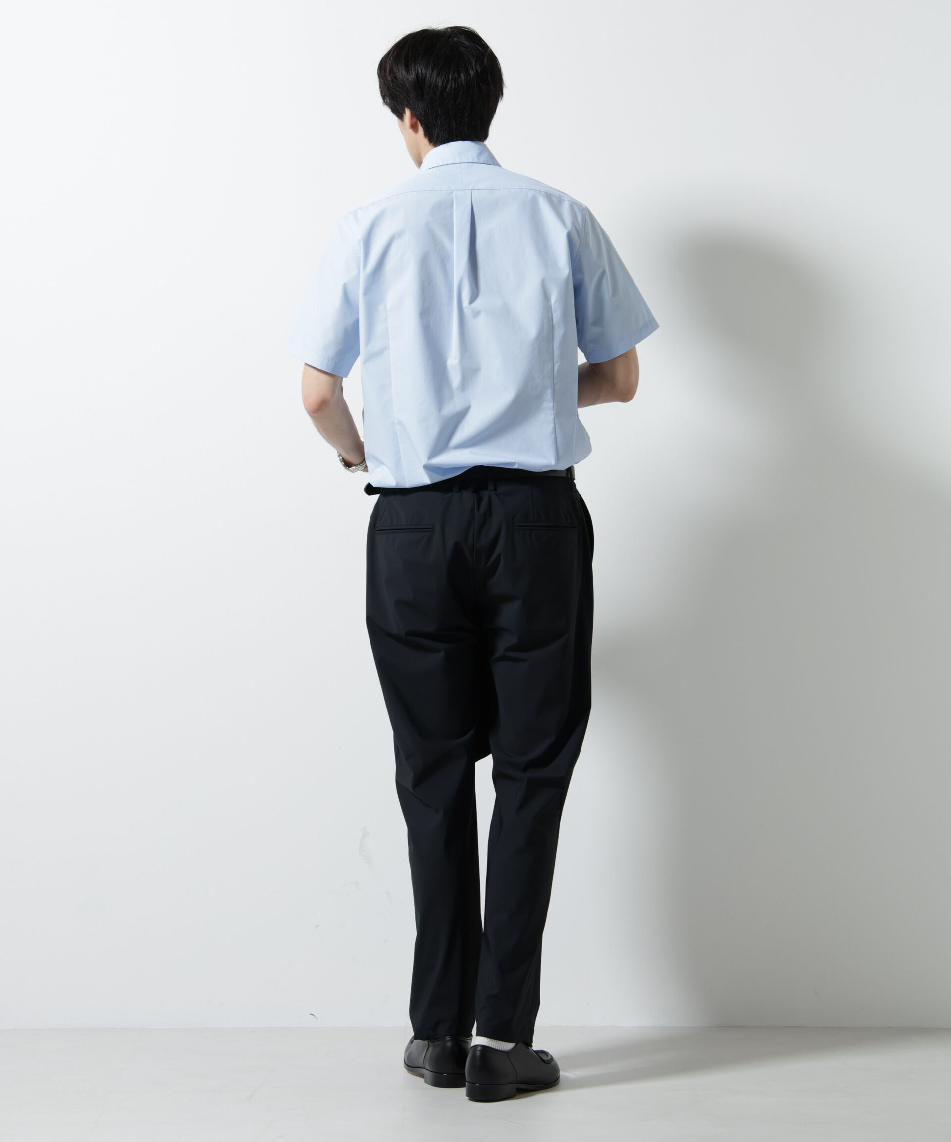 NANO universe「「N shirt」 速乾 ホリゾンタルカラーシャツ半袖」|シャツ・ブラウス|