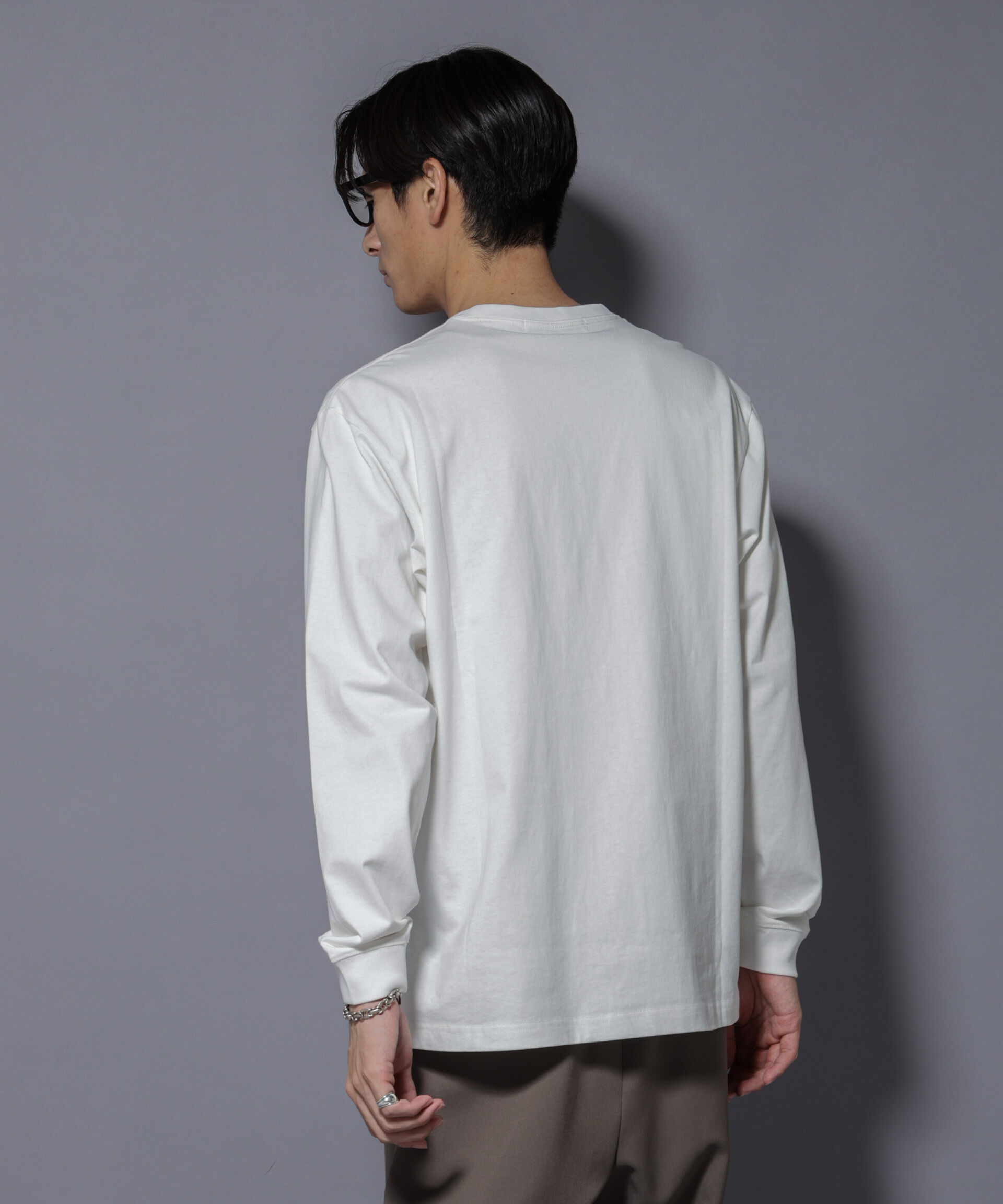 NANO universe「フェザー エンブロイダリー ロングスリーブTシャツ」|Tシャツ・カットソー|