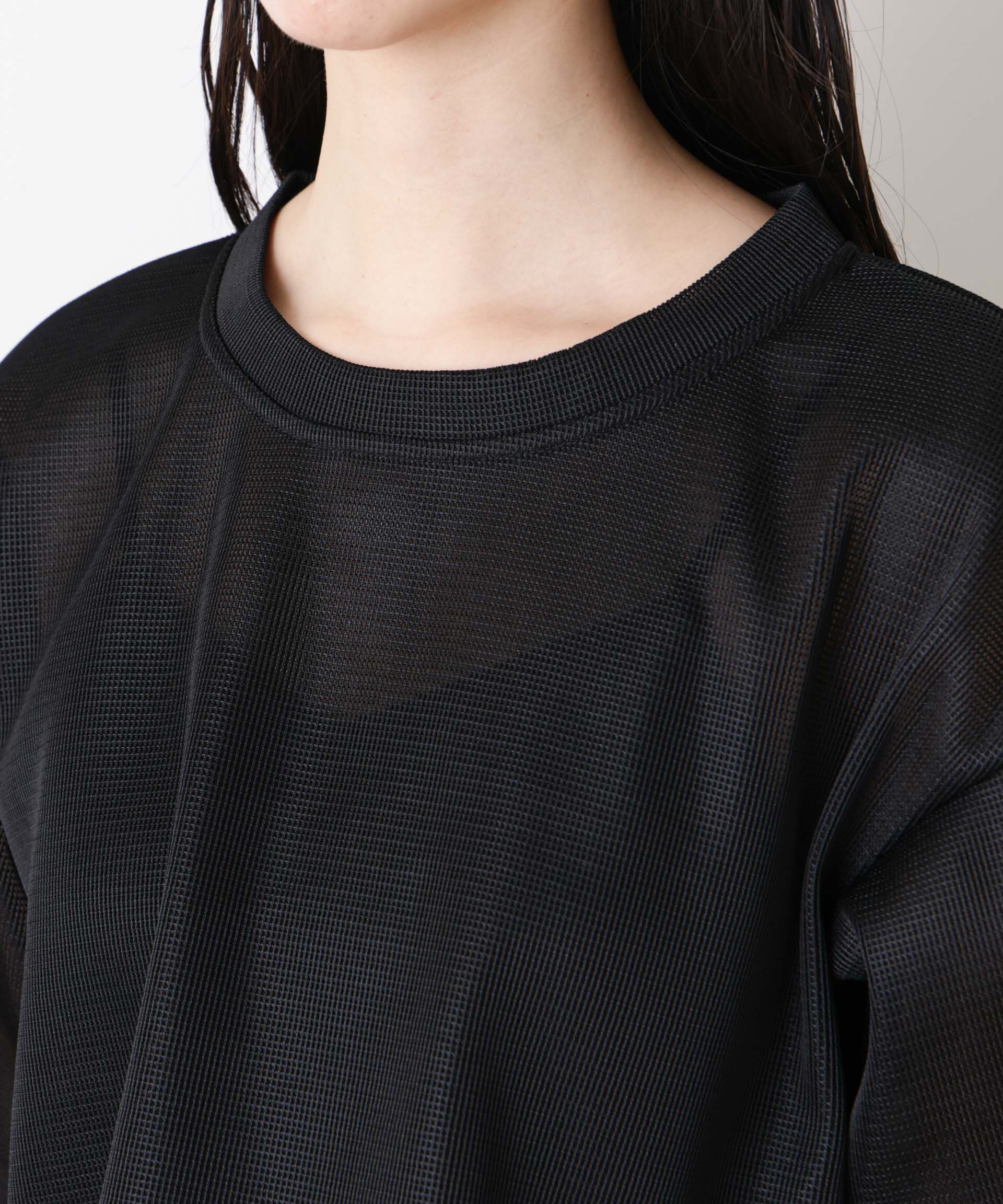 NANO universe「「STEVELOUR」シアーメッシュショートトップス(セットアップ可)」|Tシャツ・カットソー|