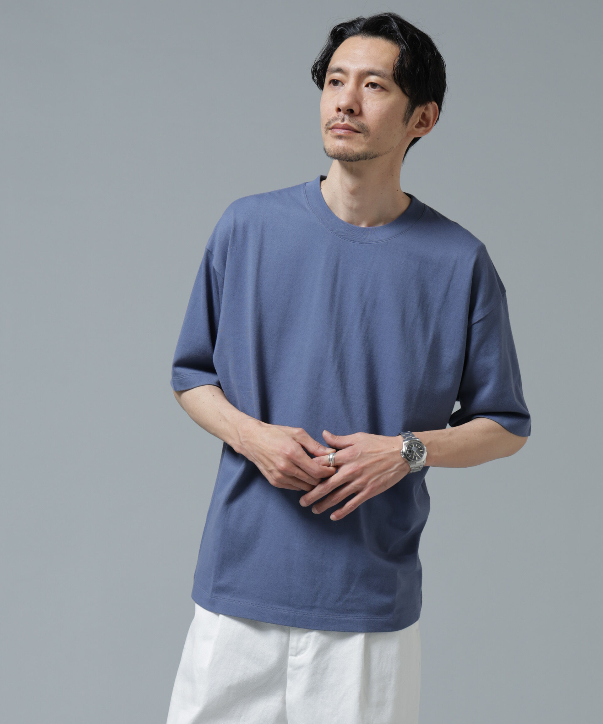 nano･universe「Anti Soaked(R) 汗染み防止 ミドルウェイト 7.1oz ビッグシルエットTシャツ」|Tシャツ・カットソー|
