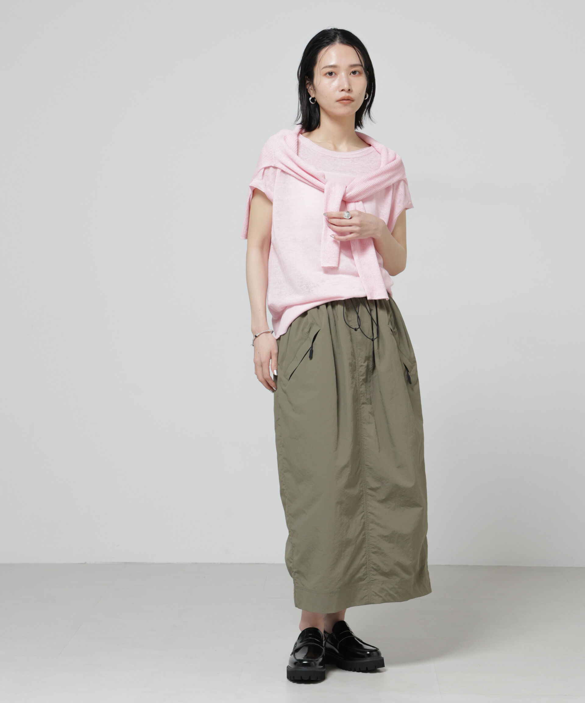 nano･universe「European Flax 2wayフレンチスリーブニット」|ニット・セーター|