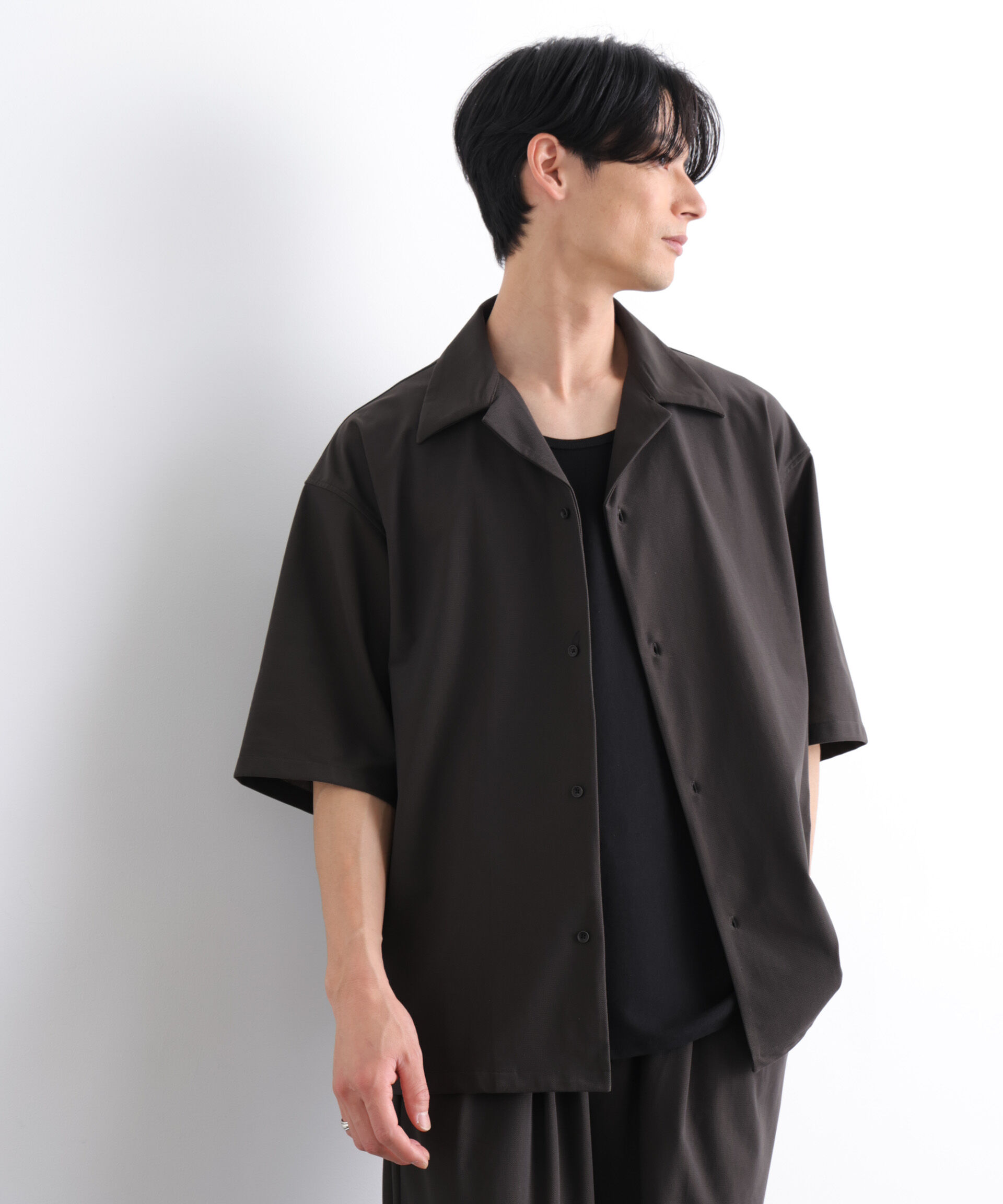 nano･universe「AIR TOOL オープンカラーシャツ」|シャツ・ブラウス|