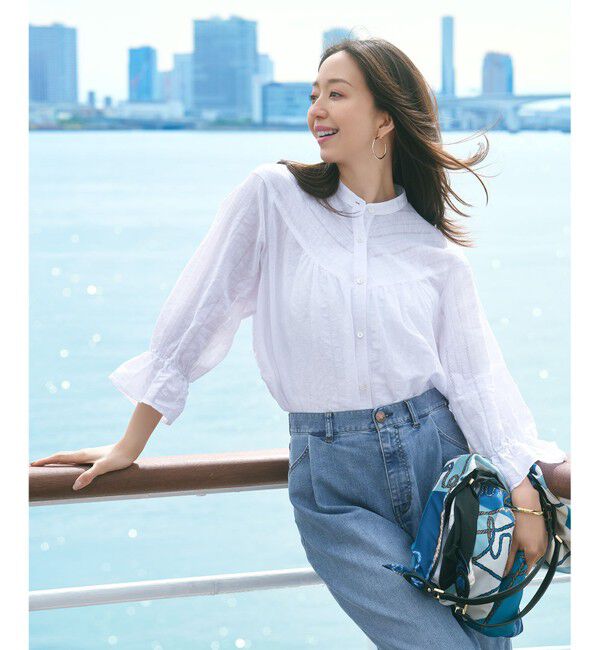 23区「【FUDGE掲載/接触冷感】23区DENIM サマー タック ワイド パンツ」|その他|