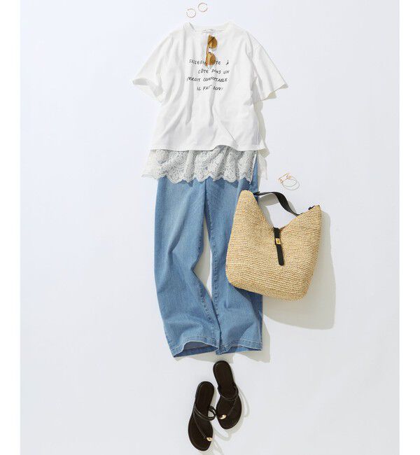 23区「【FUDGE掲載/接触冷感】23区DENIM サマー タック ワイド パンツ」|その他|