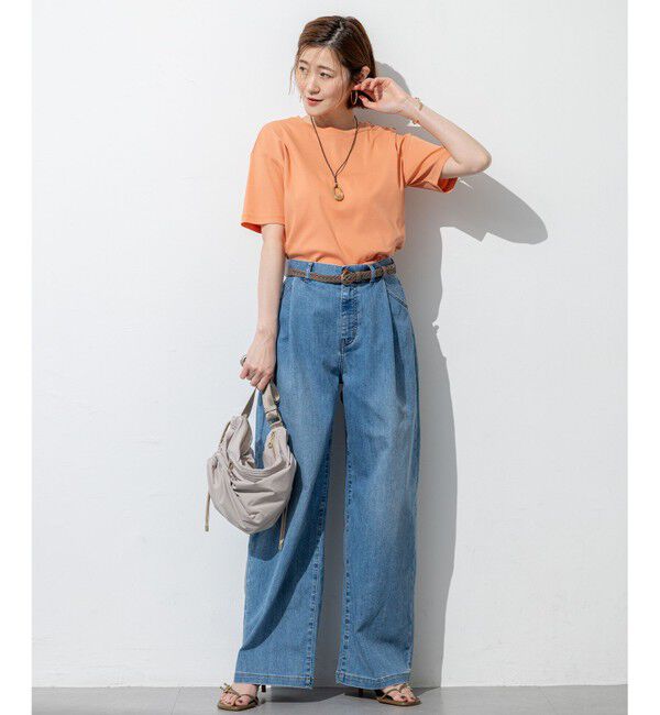 23区「【FUDGE掲載/接触冷感】23区DENIM サマー タック ワイド パンツ」|その他|