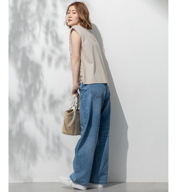 23区「【FUDGE掲載/接触冷感】23区DENIM サマー タック ワイド パンツ」|その他|