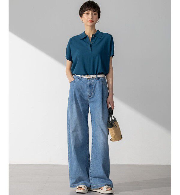 23区「【FUDGE掲載/接触冷感】23区DENIM サマー タック ワイド パンツ」|その他|