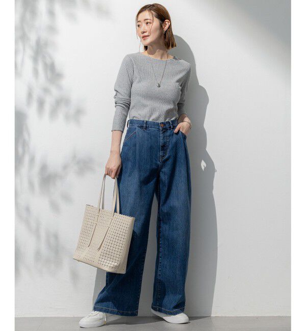 23区「【FUDGE掲載/接触冷感】23区DENIM サマー タック ワイド パンツ」|その他|