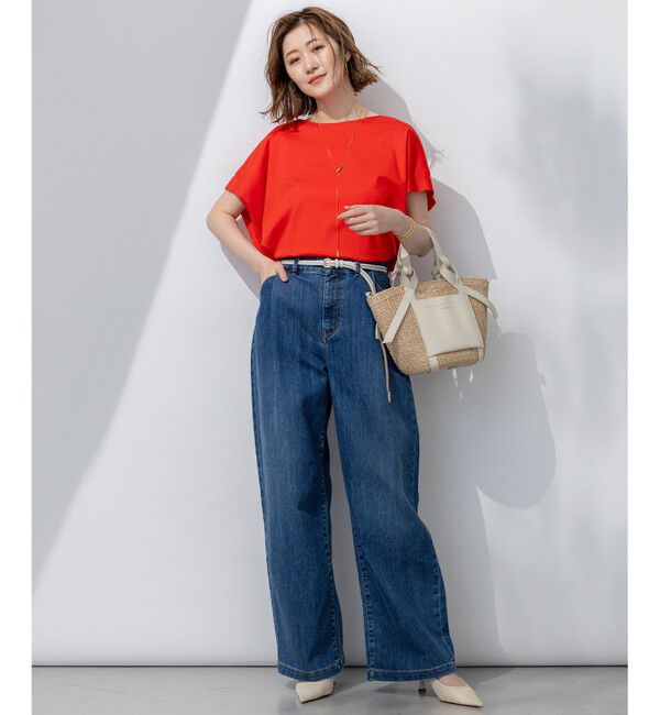23区「【FUDGE掲載/接触冷感】23区DENIM サマー タック ワイド パンツ」|その他|