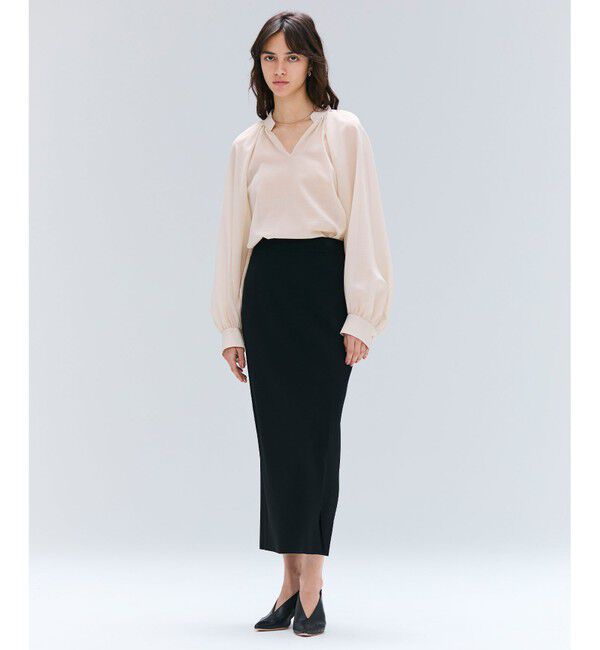 BEIGE,「【洗える】MOYE / シアーウールパフスリーブブラウス」|シャツ・ブラウス|