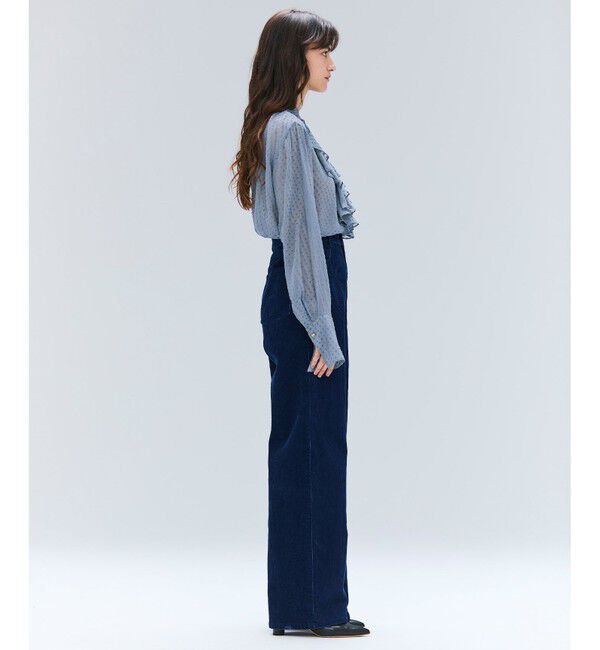BEIGE,「CALLERRY / シルク混ドットラッフルブラウス」|シャツ・ブラウス|