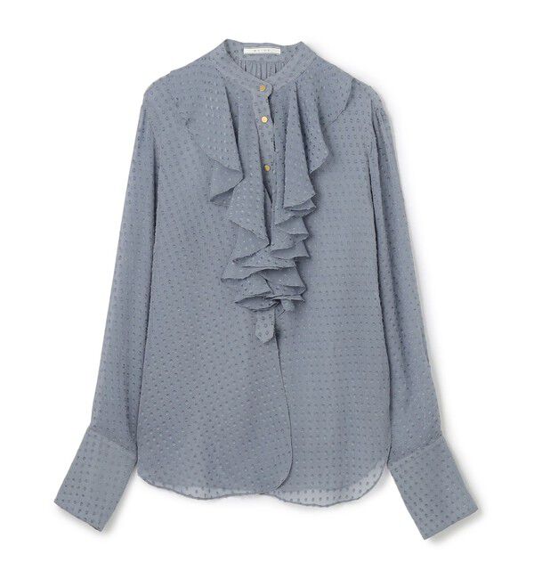 BEIGE,「CALLERRY / シルク混ドットラッフルブラウス」|シャツ・ブラウス|