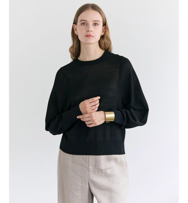 BEIGE,「ARSENOPY / コットンドライタッチクルーネックニット」|ニット・セーター|Black