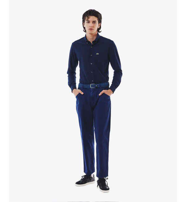 LACOSTE「ジャカードストライプボタンダウンジャージシャツ」|シャツ・ブラウス|