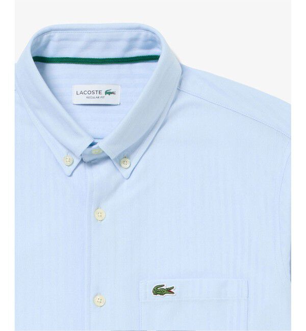 LACOSTE「ジャカードストライプボタンダウンジャージシャツ」|シャツ・ブラウス|