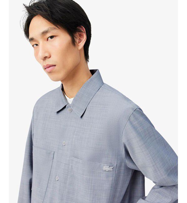 LACOSTE「ウールブレンドオーバーサイズシャツジャケット」|シャツ・ブラウス|