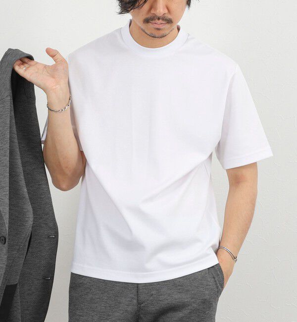 NOLLEY'S goodman「【BECシリーズ】《ビジカジ対応》超長綿ハイゲージポンチ ジャケットTシャツ 26SS」|Tシャツ・カットソー|ホワイト