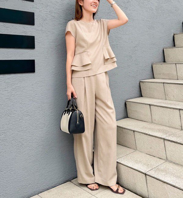 NOLLEY'S「《セットアップ対応》ウォッシャブル麻調ワイドパンツ」|その他|