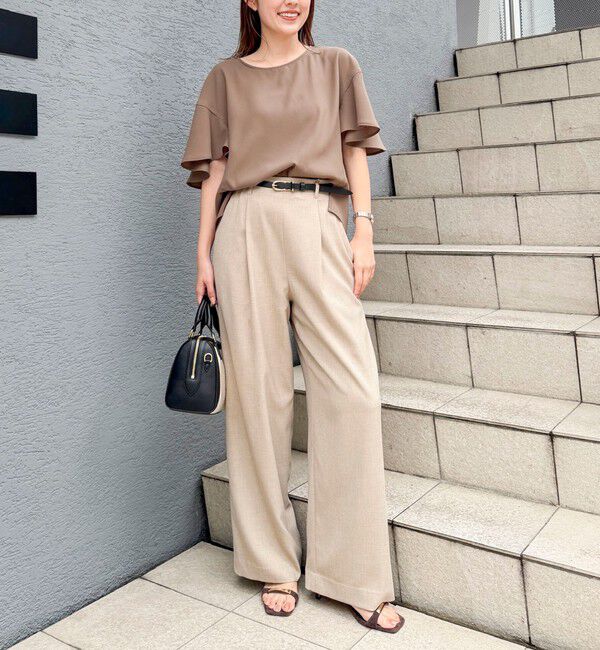 NOLLEY'S「《セットアップ対応》ウォッシャブル麻調ワイドパンツ」|その他|
