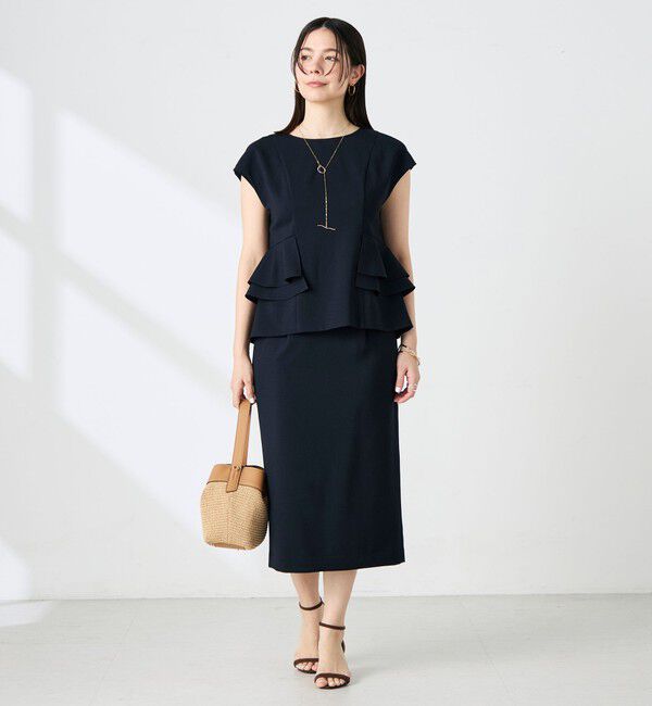 NOLLEY'S「《セットアップ対応》ウォッシャブル麻調タイトスカート」|タイト|