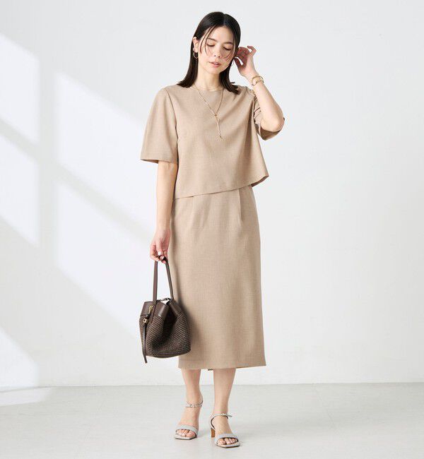 NOLLEY'S「《セットアップ対応》ウォッシャブル麻調5分袖ブラウス」|シャツ・ブラウス|