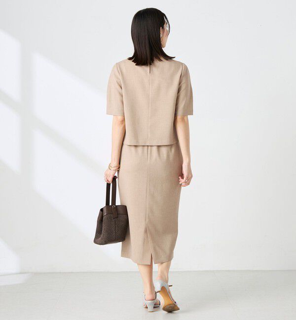 NOLLEY'S「《セットアップ対応》ウォッシャブル麻調5分袖ブラウス」|シャツ・ブラウス|