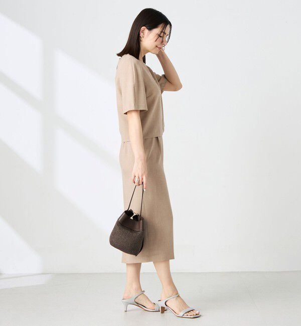 NOLLEY'S「《セットアップ対応》ウォッシャブル麻調5分袖ブラウス」|シャツ・ブラウス|
