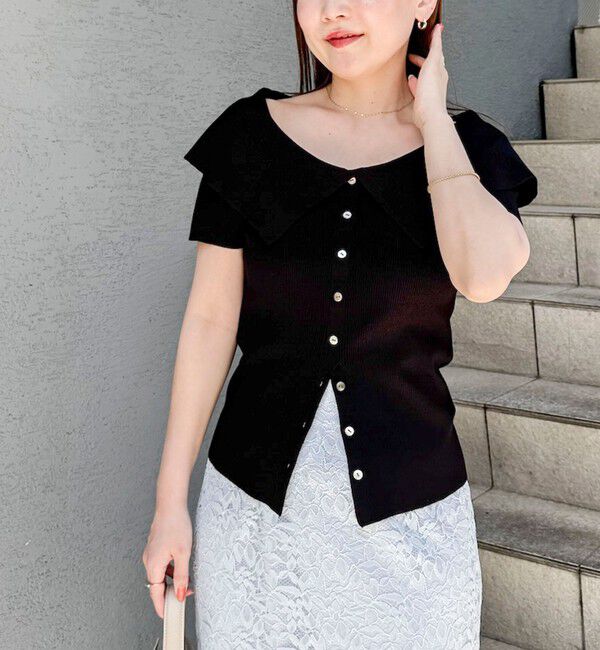 NOLLEY'S sophi「《手洗い可能》ビックカラーオフショルプルオーバー」|ニット・セーター|