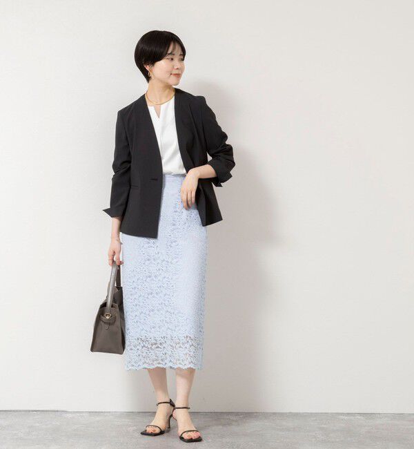 NOLLEY'S sophi「《セットアップ対応/UVカット/接触冷感》ウォッシャブルDry toro ノーカラージャケット」|ノーカラージャケット|