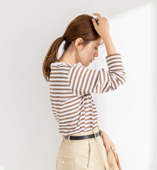 Rie Miller「ウォッシャブルロングスリーブＴシャツGIZA COTTON」|Tシャツ・カットソー|