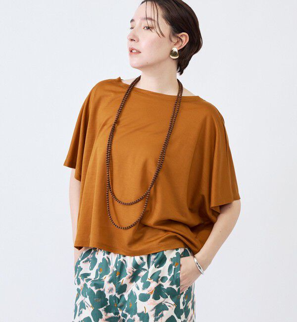 NOLLEY'S「《接触冷感》ウォッシャブルハリジェンヌケーププルオーバー」|Tシャツ・カットソー|キャメル