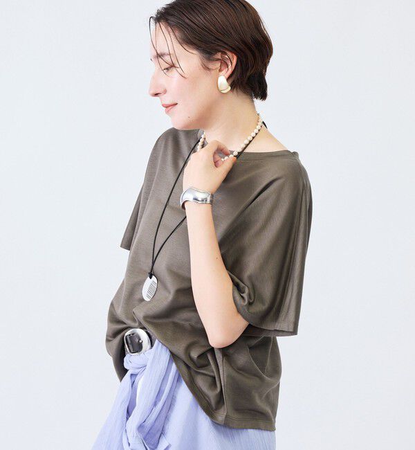 NOLLEY'S「《接触冷感》ウォッシャブルハリジェンヌケーププルオーバー」|Tシャツ・カットソー|