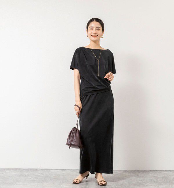 NOLLEY'S sophi「【BECシリーズ】ウォッシャブルキュプラサテンジャージードレーププルオーバー」|Tシャツ・カットソー|