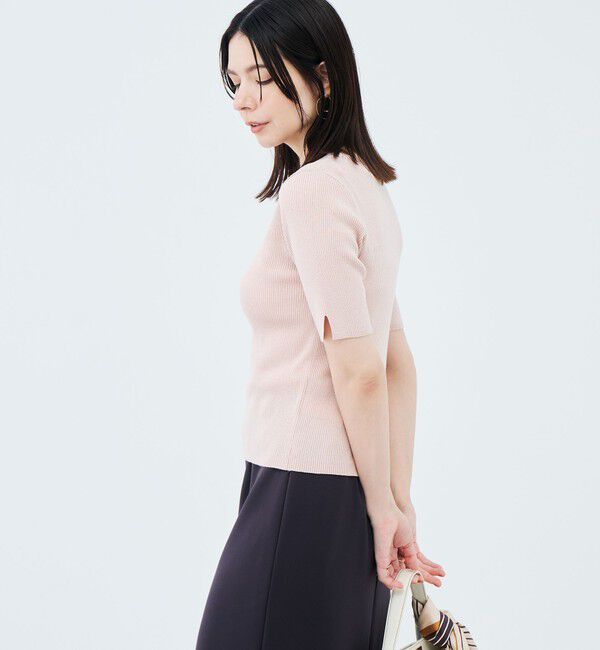 NOLLEY'S sophi「《手洗い可能》ラメリブ両前プルオーバー」|ニット・セーター|